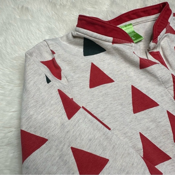 Peekaboo Beans Shirt Long Sleeved Triangles White & Red Size 6 - Picture 6 of 16